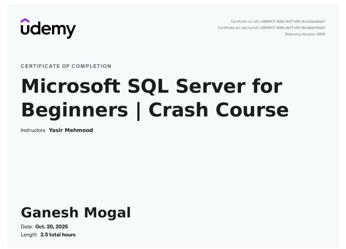 Database, SQL Server, T-SQL