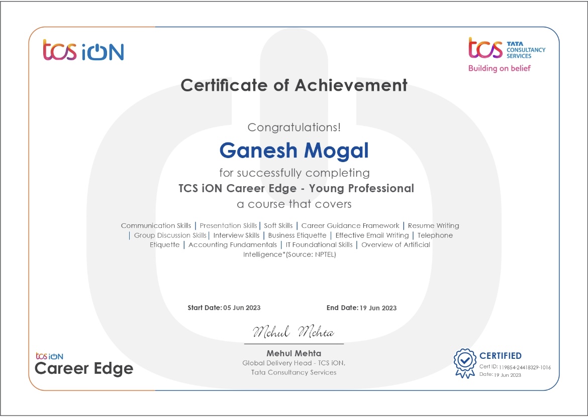 TCS ION Career Edge - Young Professional
