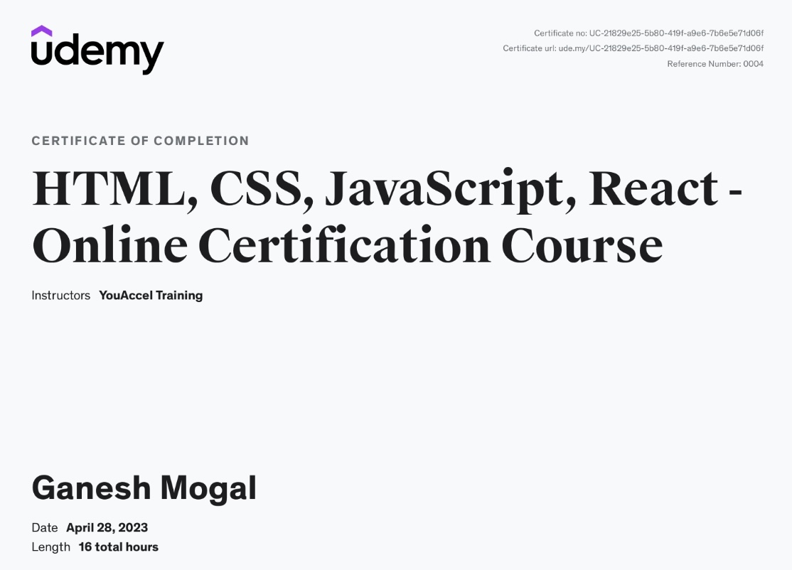 HTML, CSS, JavaScript, React